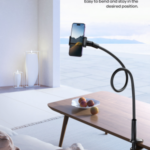 Flexible Gooseneck Phone Holder Bed Headboard 360 Rotation Lazy Long Arm Stand Clamp 4-7 Inch Mobile Cell Phone