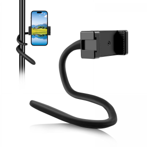 Silicone Flexible Clip Mount Holder with Phone Clamp for Phones / GoPro (Black)