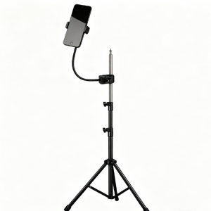 Flexible Adjustable Mic Stand Phone Holder with Gooseneck Clamp for Most Smartphones,Ideal for Recording & Live Streaming
